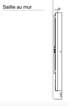 Saillie au mur du radiateur electrique ARTEMIA ACOVA