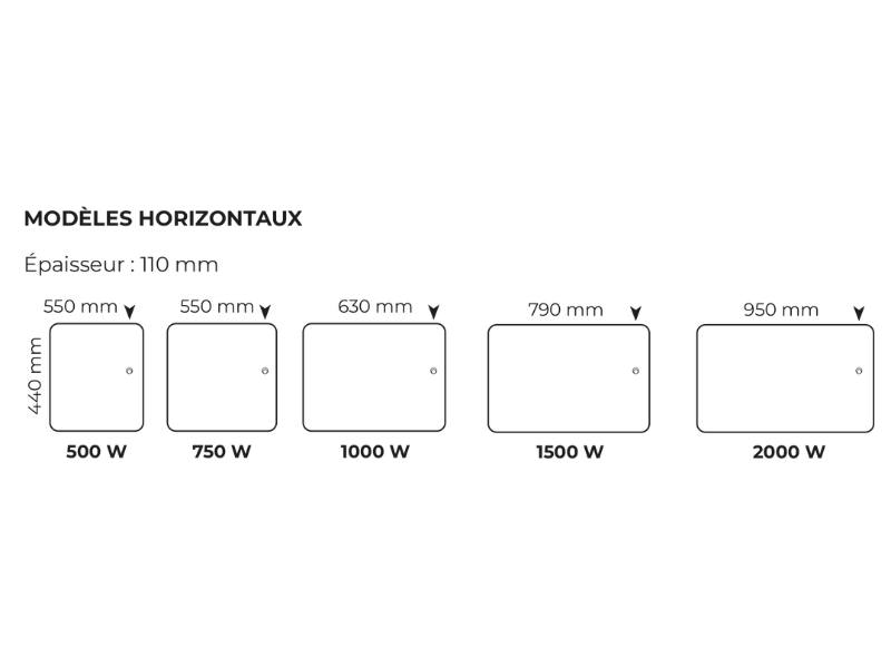Dimensions radiateur horizontal Novium Nativ