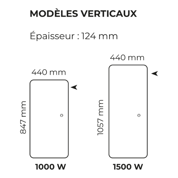 Dimensions radiateur vertical Novium Nativ