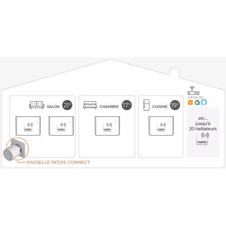 RADIATEUR FONTE NOIROT BELADOO NATIV CONNECTÉ INTUIS